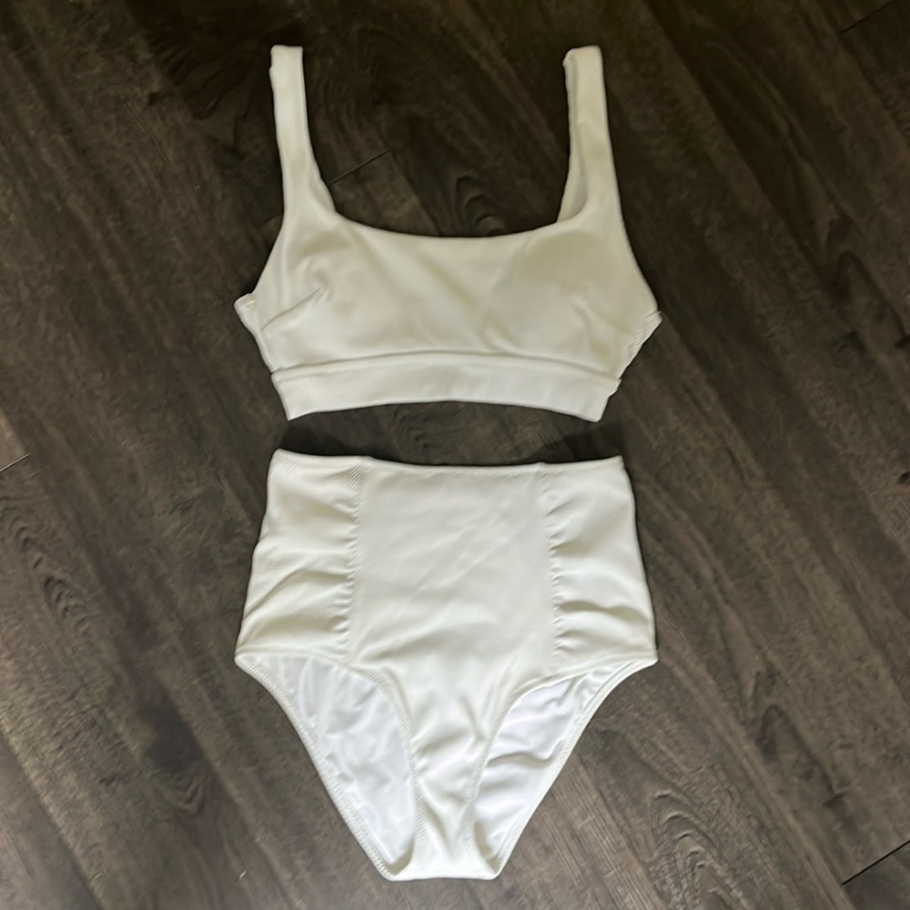 Aerie white ribbed bikini